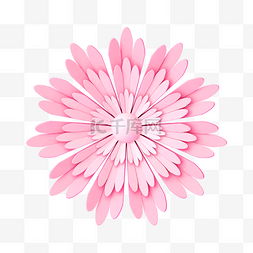 粉色C4D立体唯美植物剪纸花朵