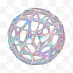 几何立体漂浮元素图片_3D立体酸性镭射几何