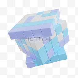 正方形彩色方块图片_3DC4D立体魔方方块