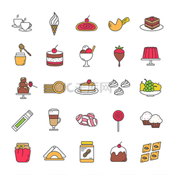 糖果颜色图标设置: 糖果, 蛋糕, 热