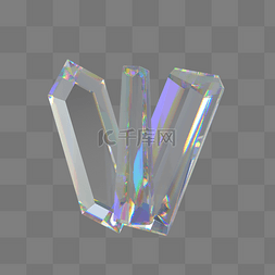 普五水晶瓶图片_C4D立体透明图形水晶