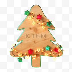 圣诞树木板灯泡