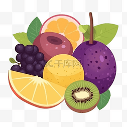 卡通手绘新鲜水果组合