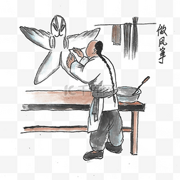 传统手艺民俗图片_水墨传统手艺做风筝