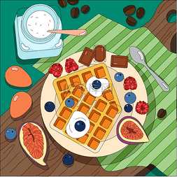 一块一块的木板图片_将食物背景与装有糖果和水果的盘