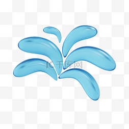 蓝色水源图片_3DC4D立体喷溅水花