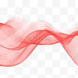 抽象线条波纹图片_红色抽象烟雾波纹彩带半透明