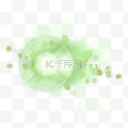 绿色效果素材图片_抽象光效圆形绿色爆破闪光