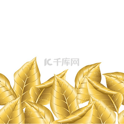 植物无缝花纹图片_无缝花纹与金色的秋天树叶。