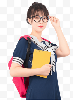 学生妹女生戴眼镜