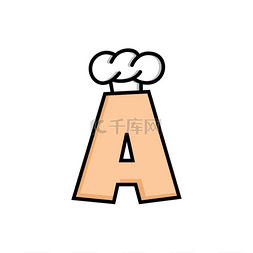 厨卫png格式图片_带有首字母的厨师帽标志标识主题