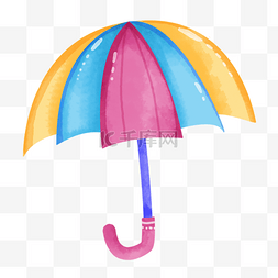 卡通阴雨天气图标图片_雨伞多彩彩虹图彩图绘画创意