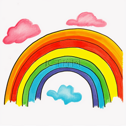 孩童手绘图片_儿童手绘美丽彩虹