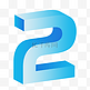 3D立体渐变数字2