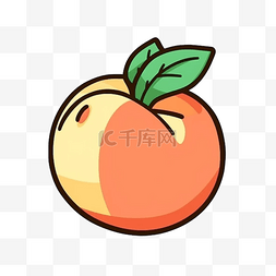 水果桃子扁平卡通免抠图素材