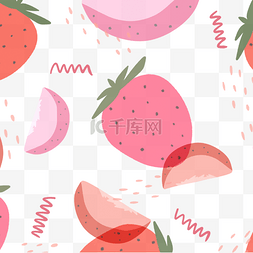 水果边框卡通草莓和苹果