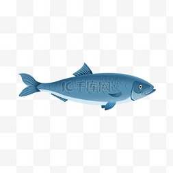 鲱鱼蓝色食物卡通插图