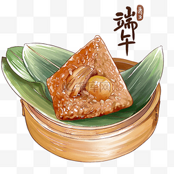 端午端午节蛋黄水彩粽子