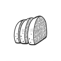 切单独的单色图标的面包片矢量面