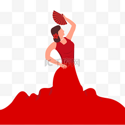 弗拉门戈舞者红裙装扮