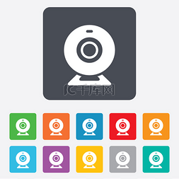 视频聊天图片_摄像头标志图标。网络视频聊天符