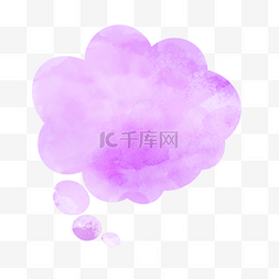 简单色海报图片_笔刷抽象紫色水彩云朵气泡