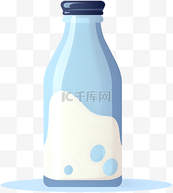 水桶中的瓶子图片_卡通可爱牛奶瓶子
