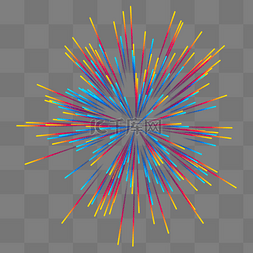 烟花爆炸效果图片_渐变爆炸烟花线条效果射线粒子