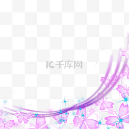 紫色光效蝴蝶边框美丽飞舞
