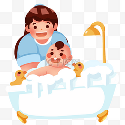 婴儿新生儿护理给宝宝洗澡
