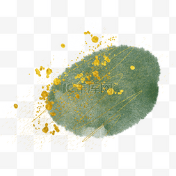 墨迹绿色图片_金黄斑点椭圆形绿色水彩污渍