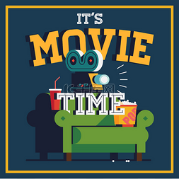 手绘it图片_'It's Movie Time' web banner or poster templa