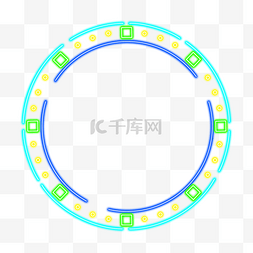 横幅图片_霓虹灯光效几何形边框．