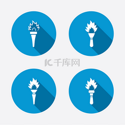 Torch flame icons.