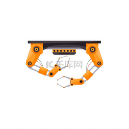 电脑设备图标图片_工厂自动化机械臂与抓取孤立的现