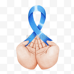 前列腺癌宣传月健康蓝丝带水彩