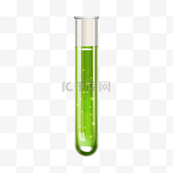卡通化学用品试管和绿色液体