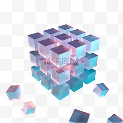 c4d立体方块图片_立体方块立方体几何