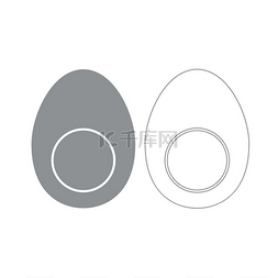 蛋黄图片_一块蛋灰色设置图标。