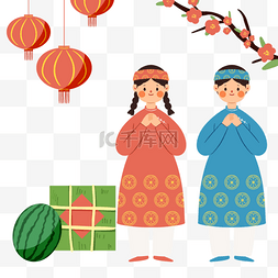 粽子图片_传统越南春节节日人物