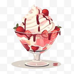 手绘夏日水果冰淇淋