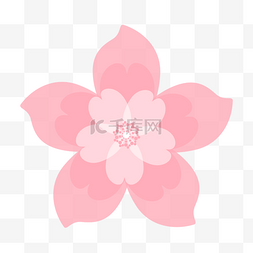 盛开的粉色樱花剪贴画