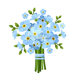 蓝色的花朵图片图片_蓝色勿忘我花的香味。矢量图.