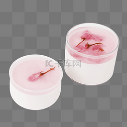 粉色樱花布丁果冻美食