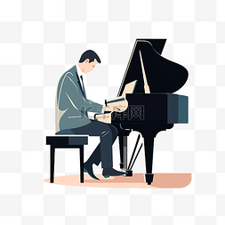 千寻钢琴图片_正在弹钢琴的音乐家