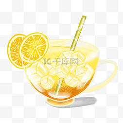 柠檬水图片_凉爽玻璃杯柠檬水剪贴画