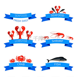 促销海鲜图片_美味的新鲜海鲜促销标志。