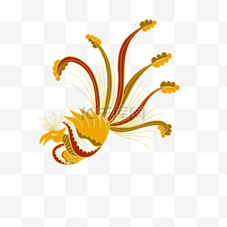凤凰线条图片_黄色的印尼蜡染鸟