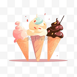 冰淇淋手绘图片_卡通手绘冷饮冰淇淋