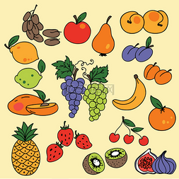 icons泉州图片_Set with fruits icons